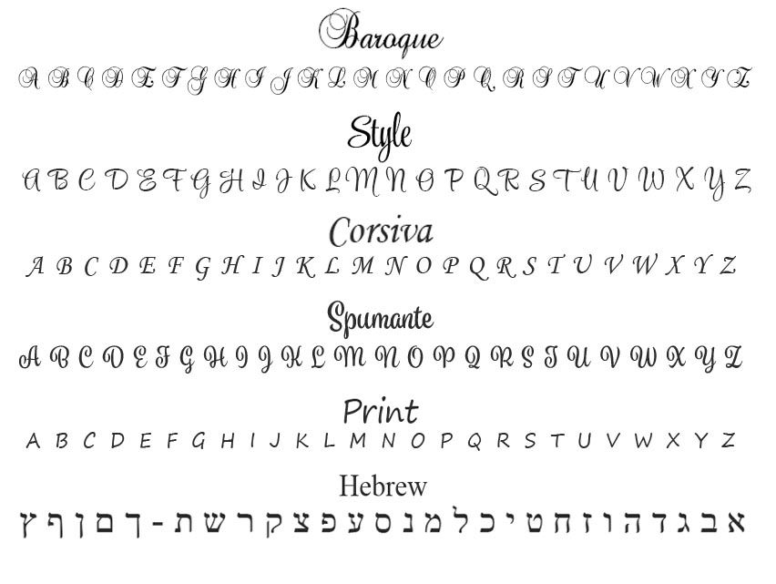 Engraving Font Options, Circle, Round, Square, Rectangle, Oval, Heart, Kid charms, heart charms, heart beads