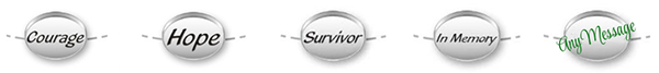 Message Beads for Bracelets or Necklaces - Courge, Hope, Survivor and In Memory
